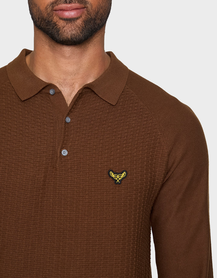 Thorton Auburn Plain Textured Polo