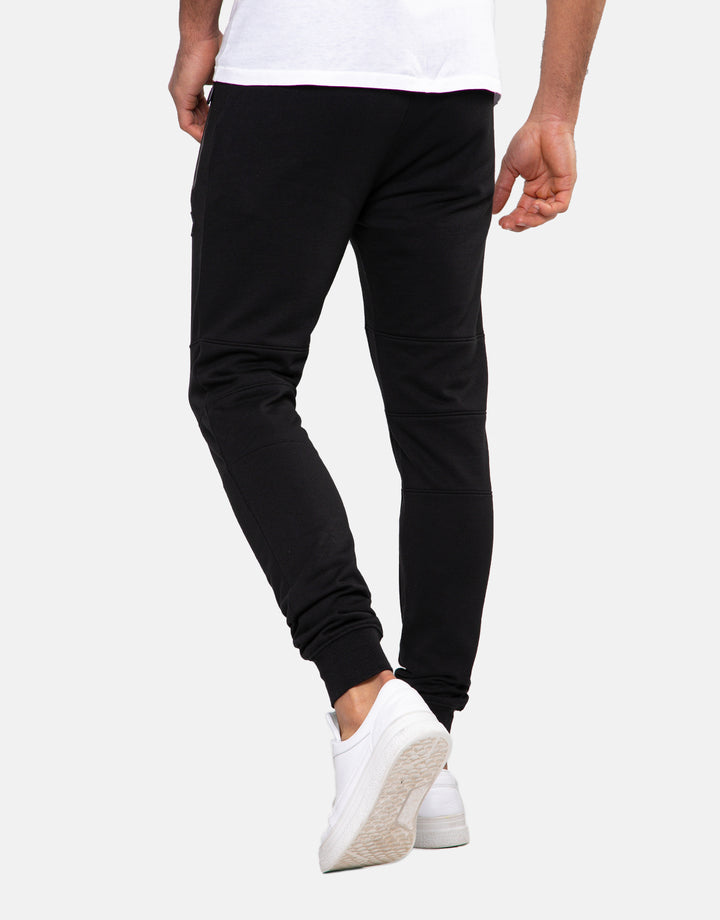Tristain Black Plain Slim Fit Joggers