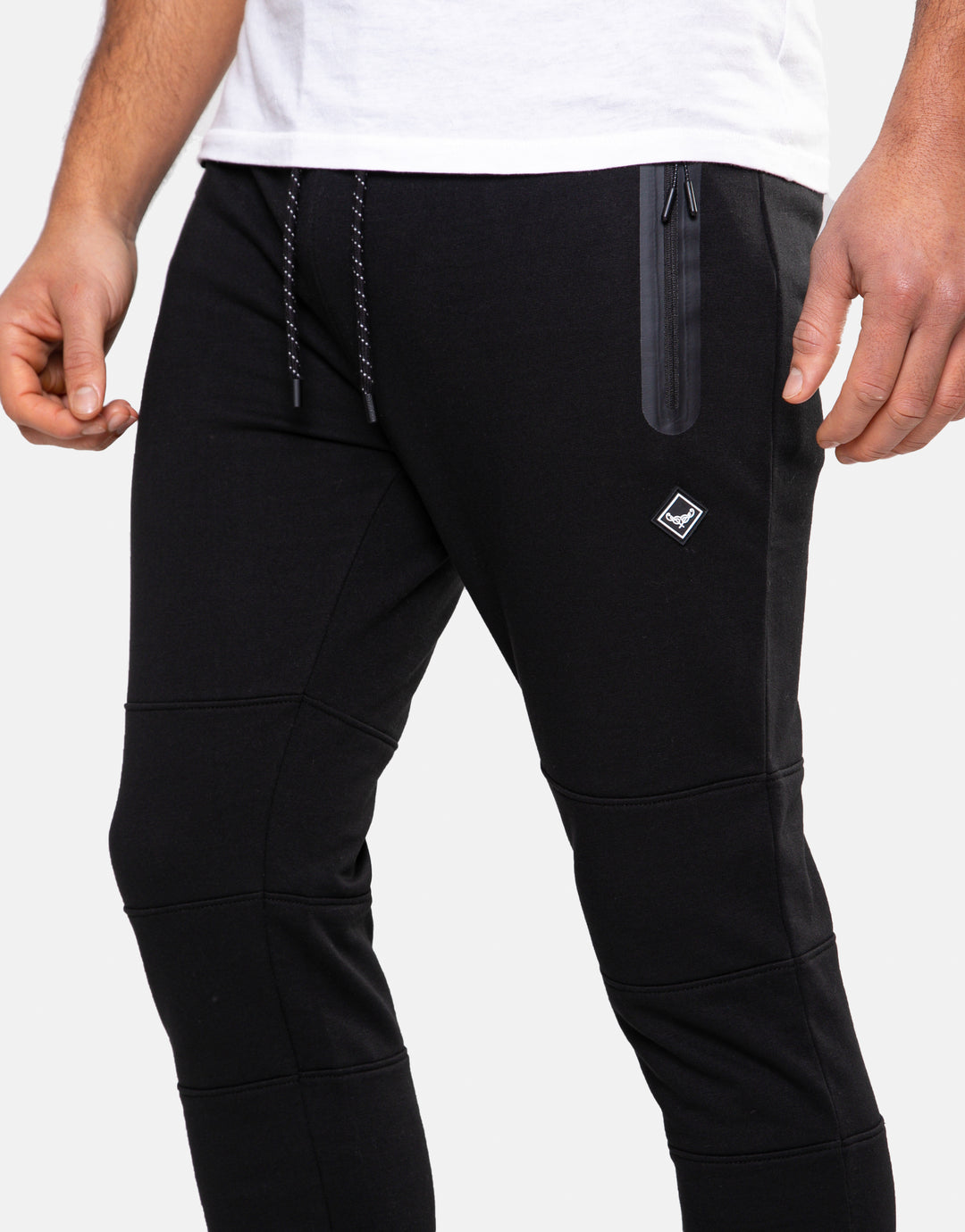 Tristain Black Plain Slim Fit Joggers