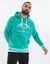 Turquoise Varsity Hoodie with Kangaroo Pocket