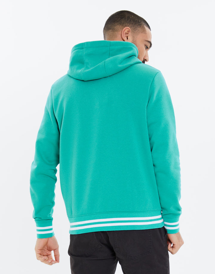 Turquoise Varsity Hoodie with Kangaroo Pocket