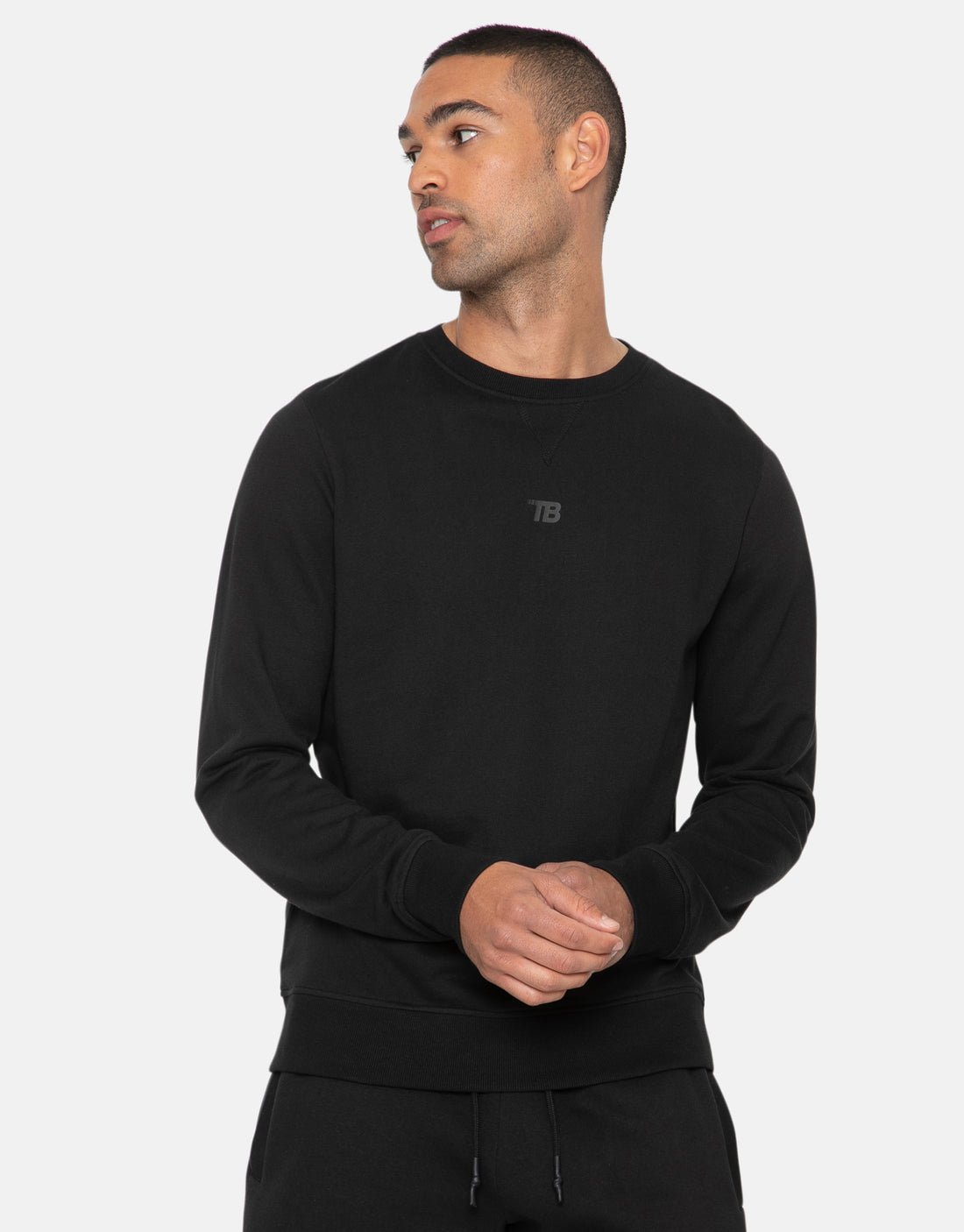 Mens Tyson Black Plain Fitness Gym Sweatshirt – Threadbare