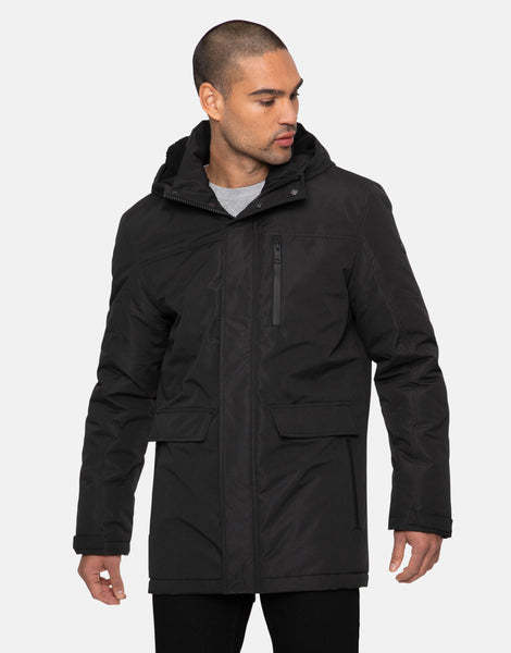 Mens Vetch Black Plain Padded Jacket – Threadbare