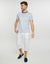 White 3/4 Length Linen Blend Cargo Trousers