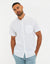 White Short Sleeve Linen Blend Shirt