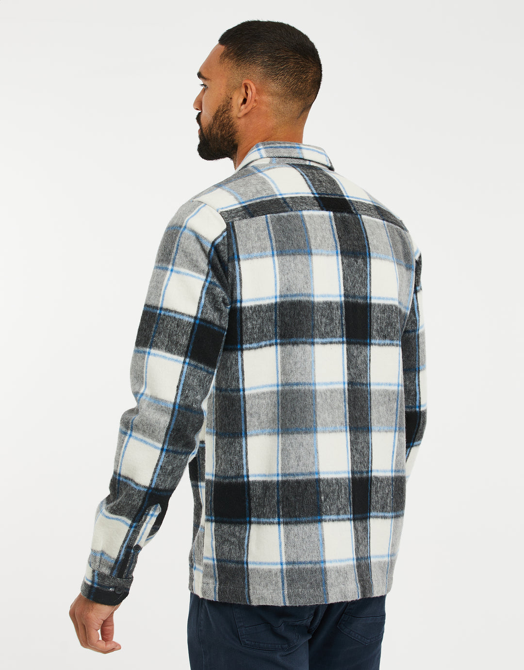 White Check Heavy Brushed Long Sleeve Shirt