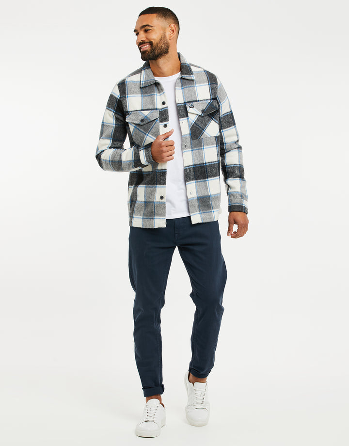 White Check Heavy Brushed Long Sleeve Shirt