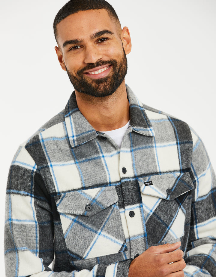 White Check Heavy Brushed Long Sleeve Shirt