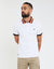 White Contrast Rib Collar Polo Shirt