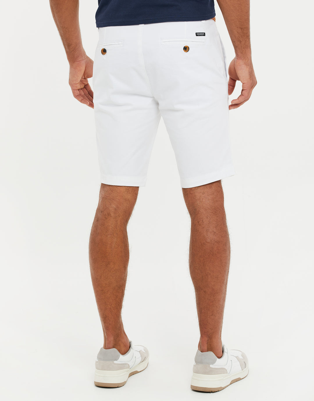 White Belted Chino Shorts