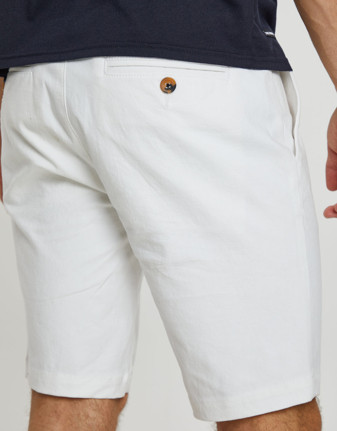 White Slim Fit Chino Shorts