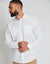 White Linen Blend Twin Chest Pocket Long Sleeve Shirt