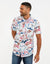 White Palm Print Short Sleeve Shirt