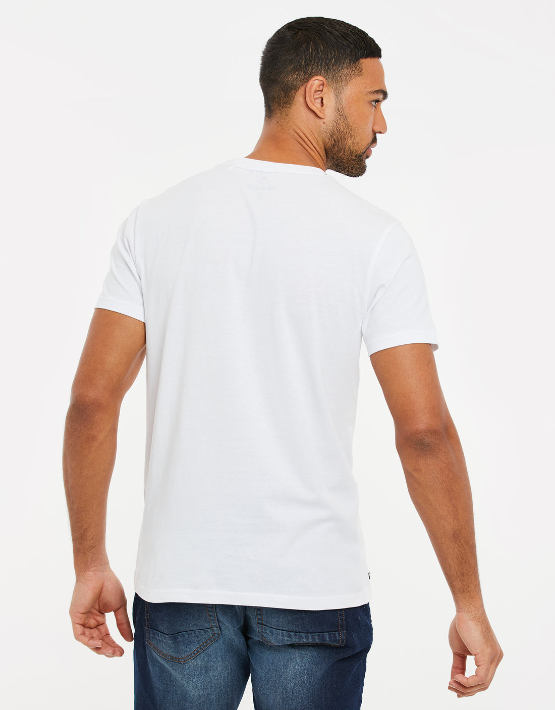 Men's White Printed Cotton Short Sleeve Crew Neck T-Shirt – Threadbare