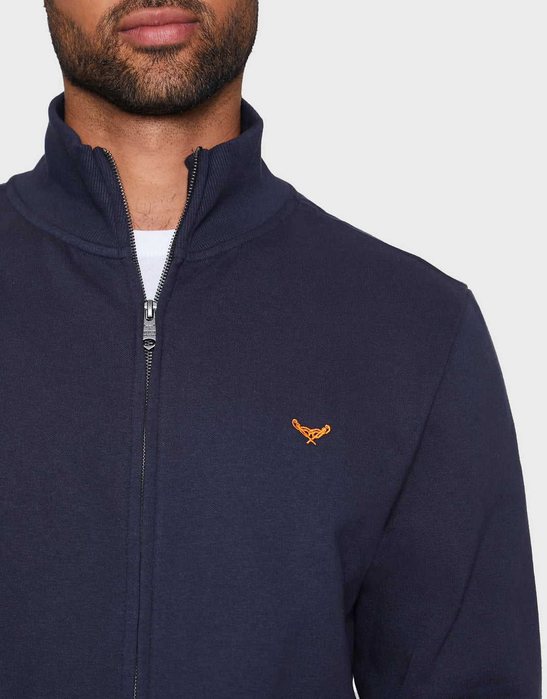 Whylie Navy Plain Funnel Neck Sweatshirt