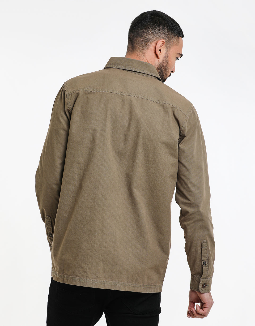 Khaki Green Relaxed Fit Lightweight Shacket