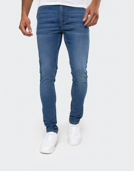 Men's Light Blue Wash Skinny Jeans – Threadbare