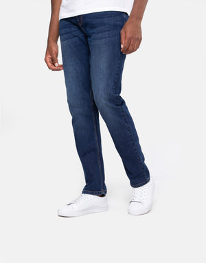 Mid Blue Wash Straight Leg Jeans