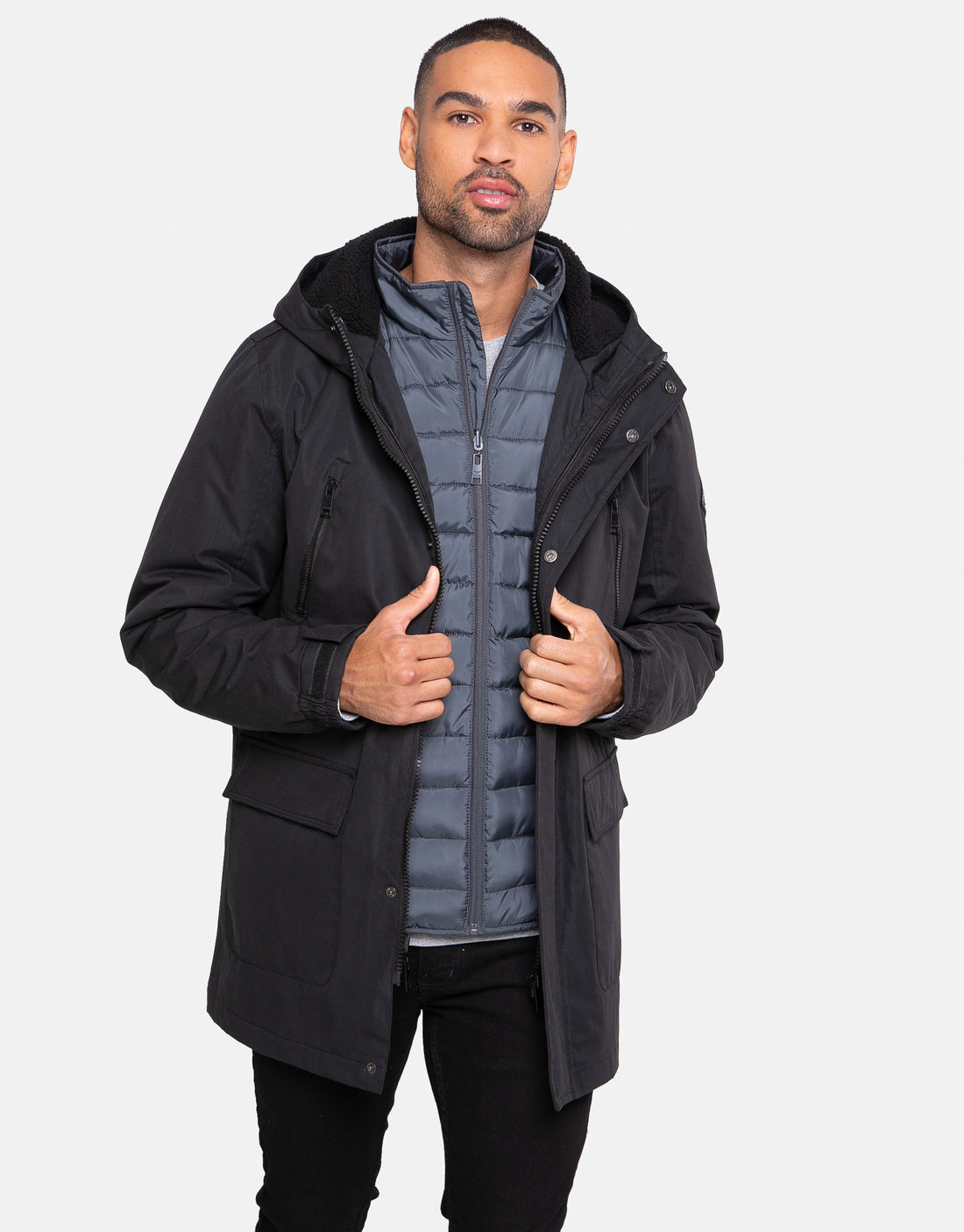 Men's Black 3-in-1 Jacket – Threadbare