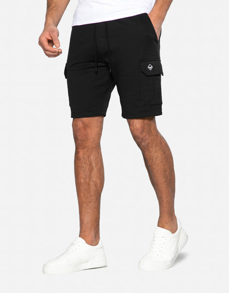 Men's Black Cargo Fleece Shorts – Threadbare