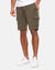 Khaki Green Cargo Fleece Shorts