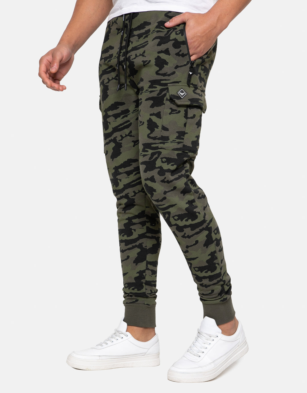 timberlake cargo style camo print joggers