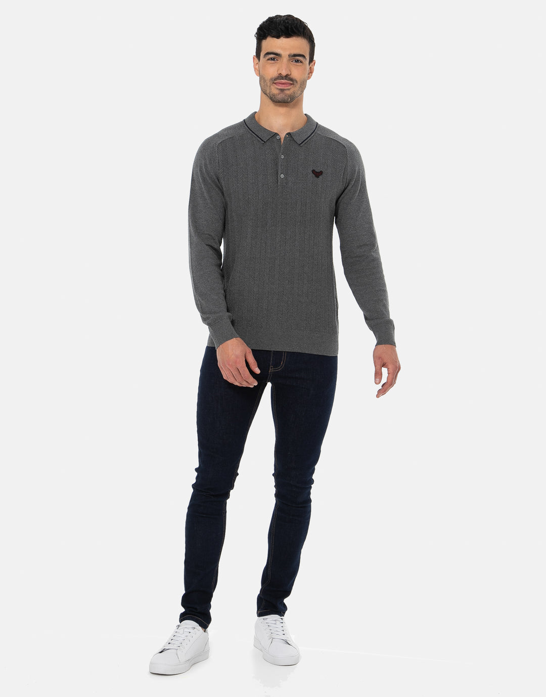 vive cotton polo collar jumper