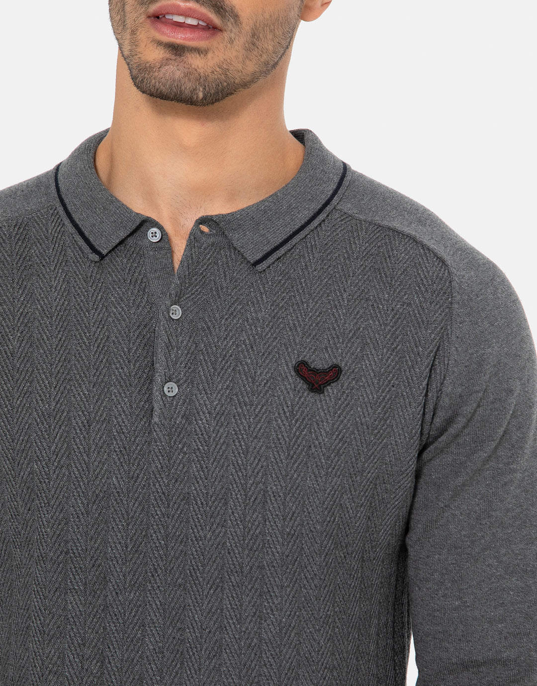 vive cotton polo collar jumper