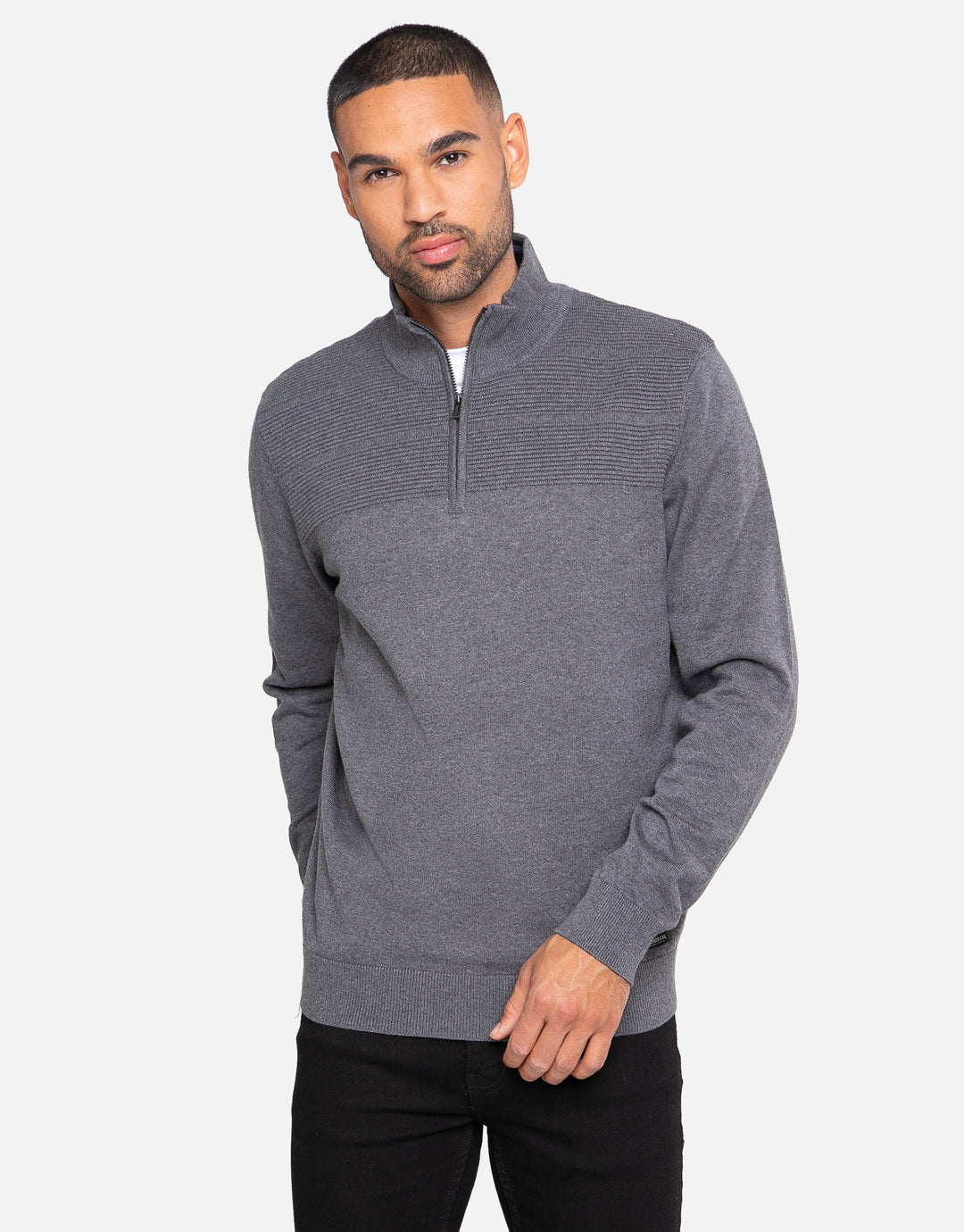 ovis cotton zip neck jumper