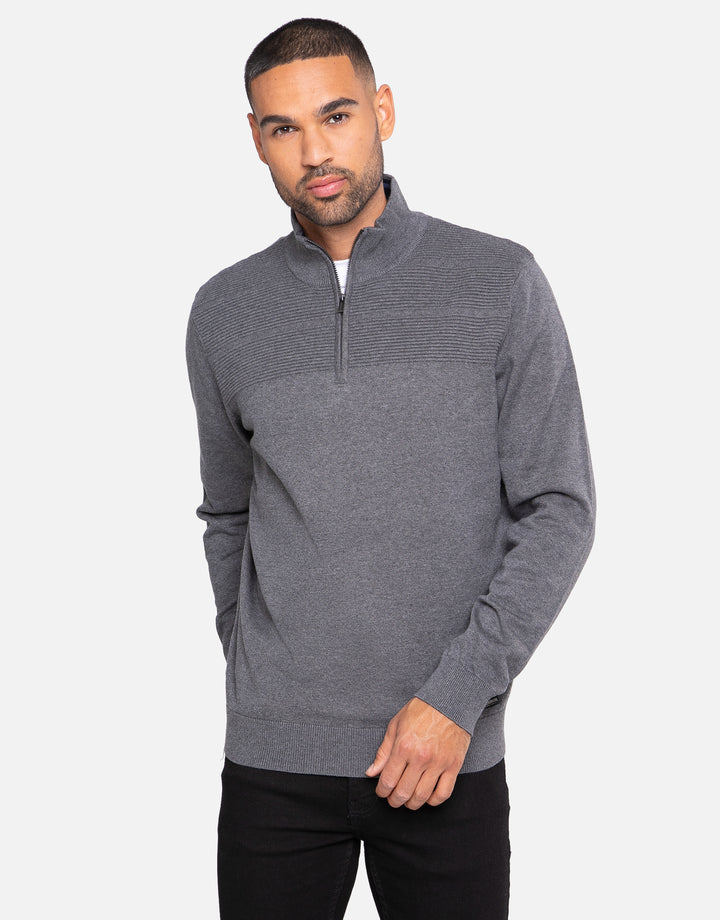 ovis cotton zip neck jumper