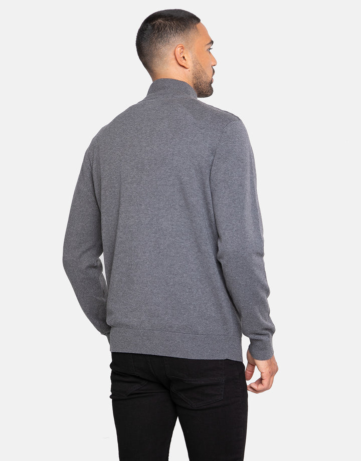 ovis cotton zip neck jumper