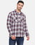 Burgundy Check Long Sleeve Overshirt