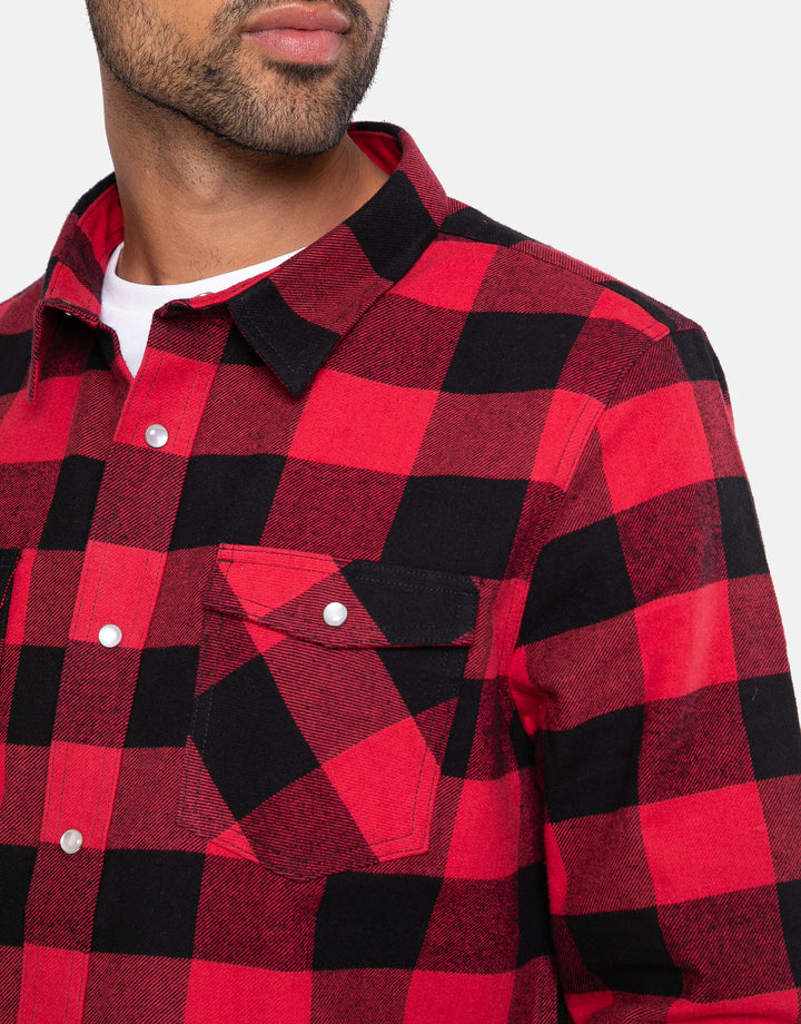 teo cotton long sleeve check shirt