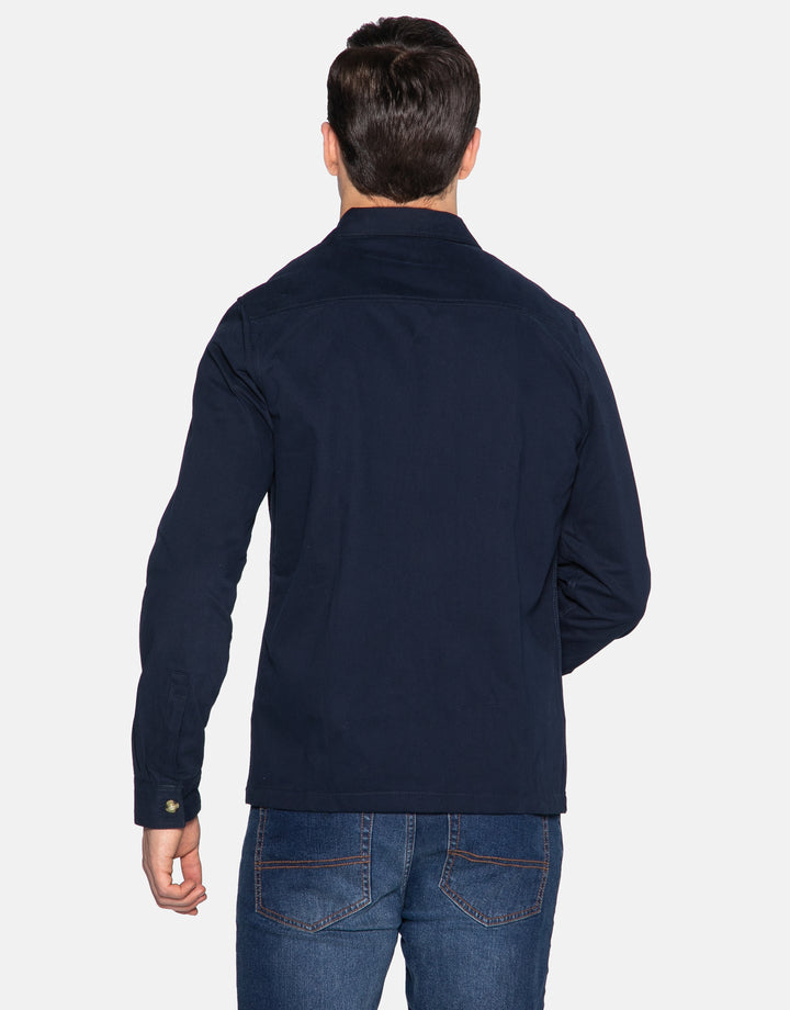 eridge cotton long sleeve overshirt