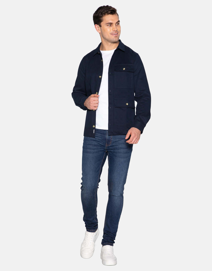 eridge cotton long sleeve overshirt