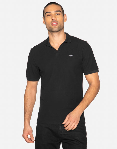 Men's Black Cotton Pique Polo Shirt – Threadbare