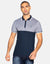 Navy Two Tone Short Sleeve Polo Shirt