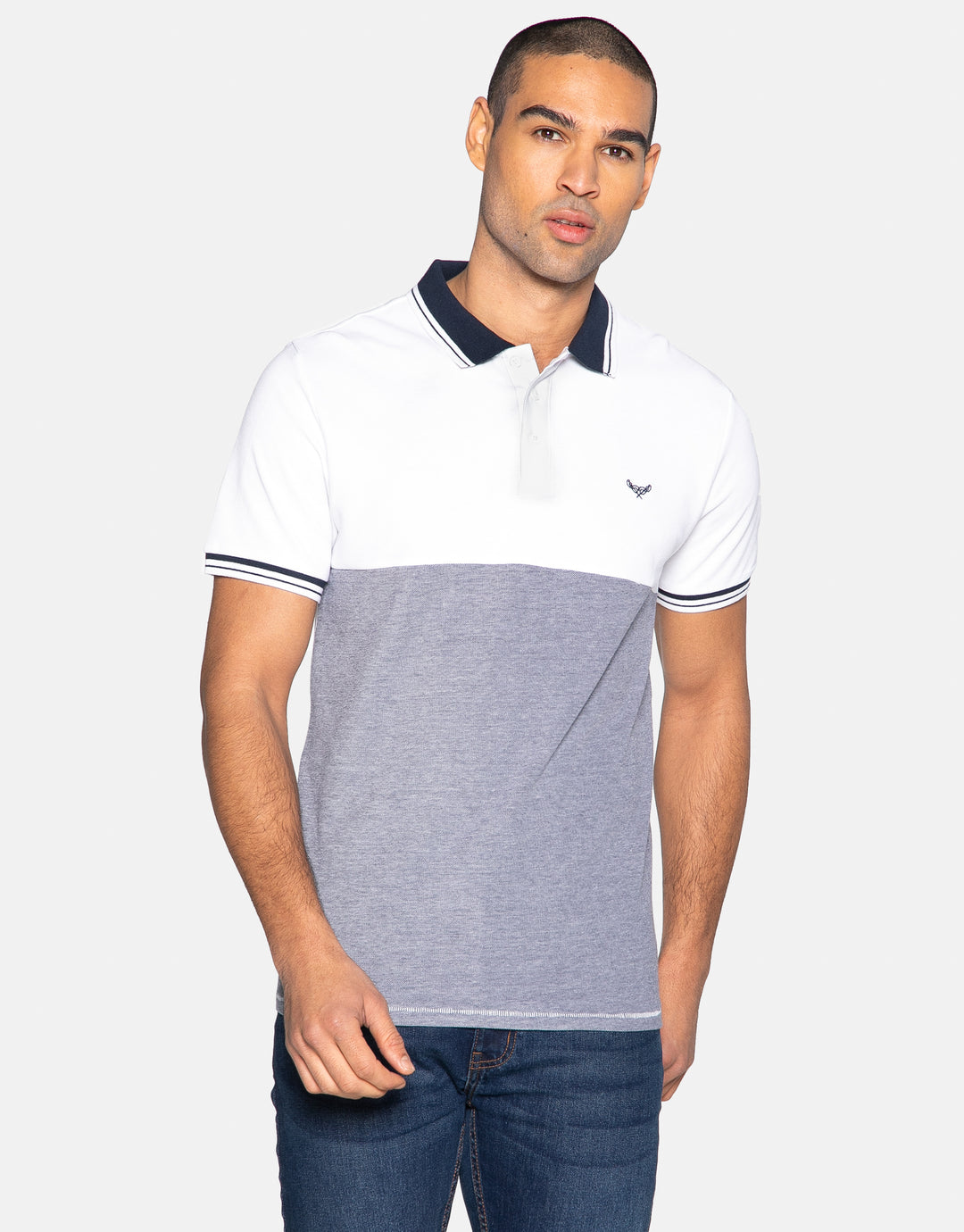 zino cotton two tone pique polo shirt