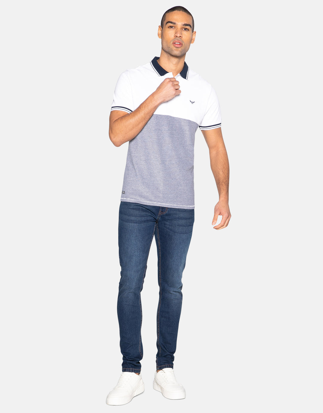 zino cotton two tone pique polo shirt