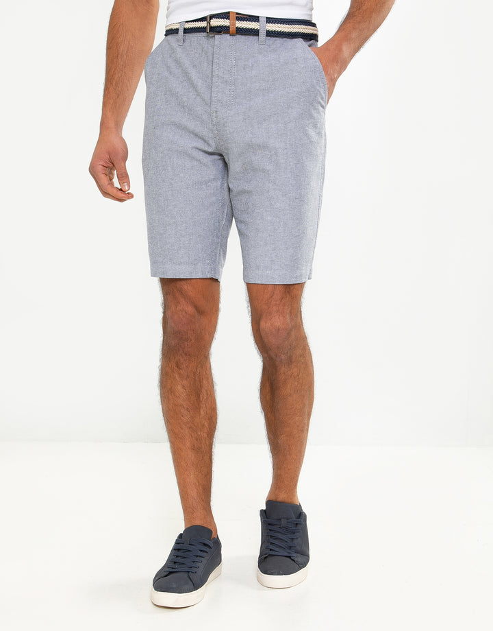 yell belted cotton chino shorts