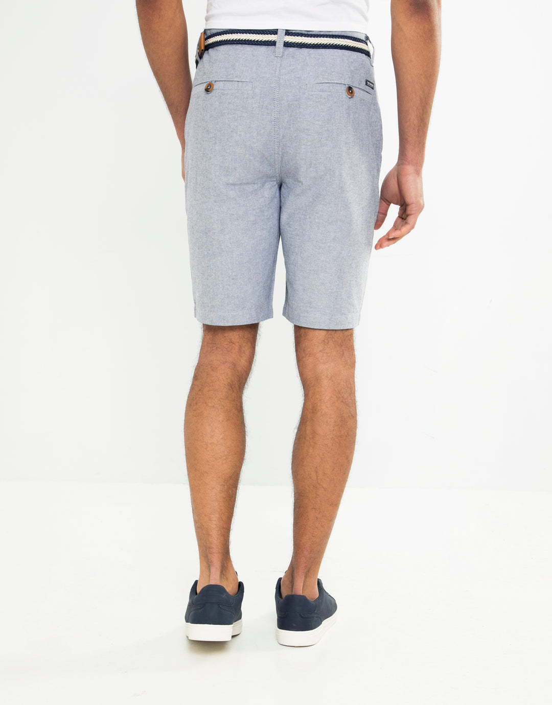 yell belted cotton chino shorts