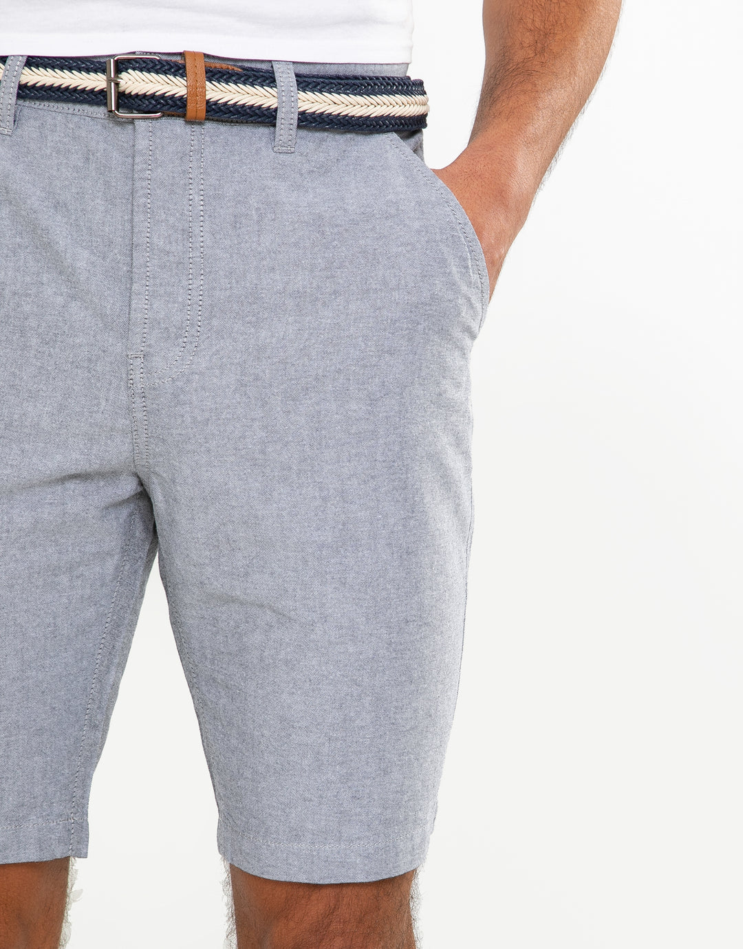 yell belted cotton chino shorts