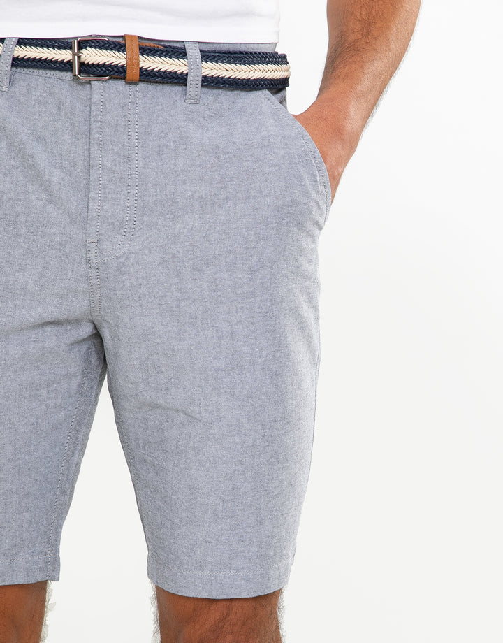 yell belted cotton chino shorts