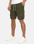 Khaki Green Linen Blend Cargo Shorts