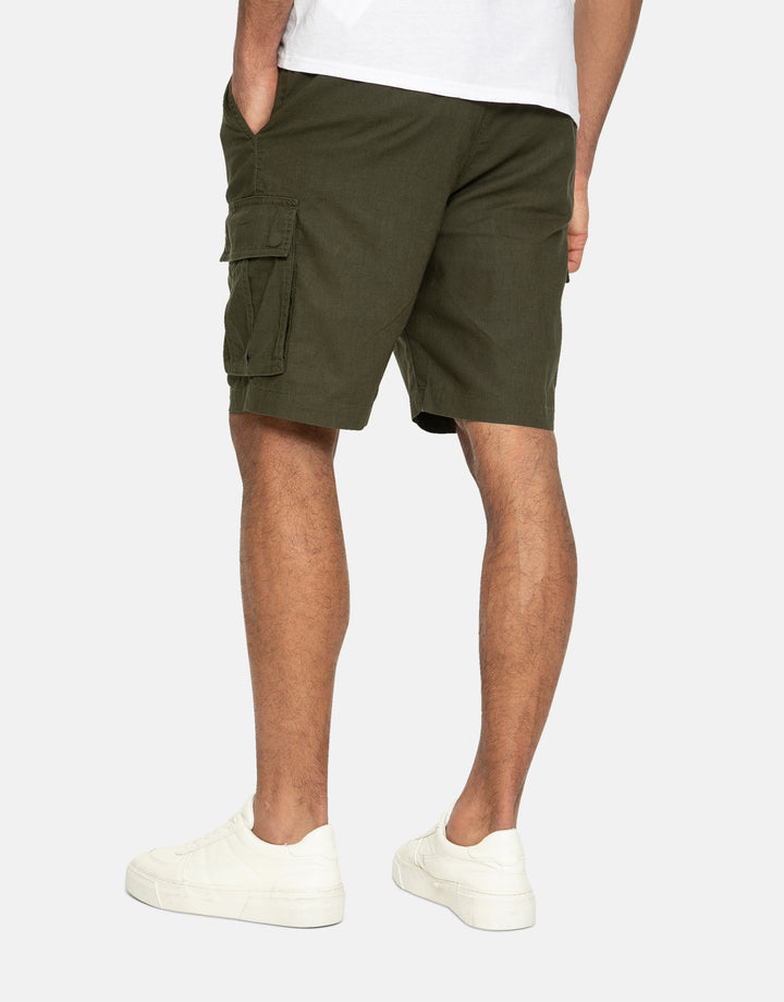 swansea pull on linen blend cargo shorts