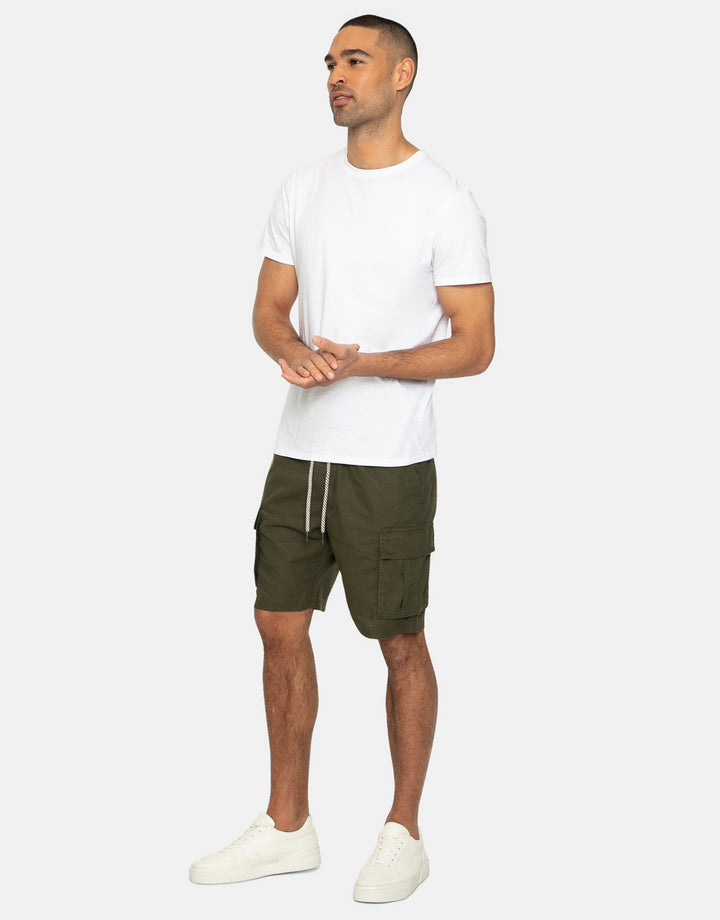 swansea pull on linen blend cargo shorts