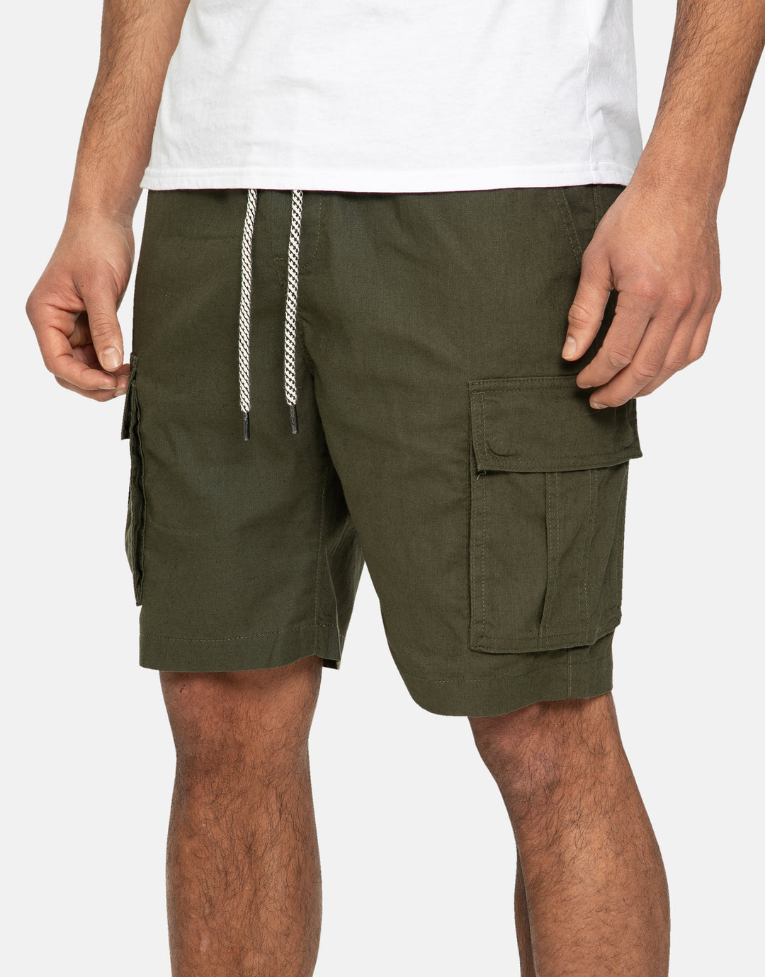 swansea pull on linen blend cargo shorts