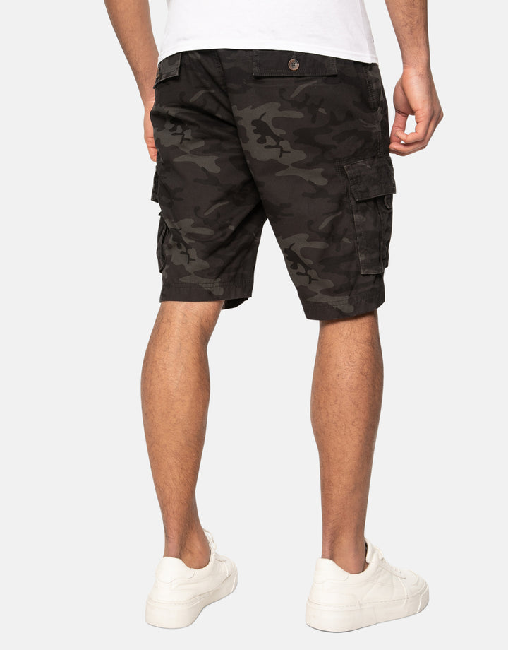 camo print buttane cotton camo shorts