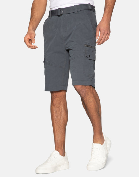 Men's Charcoal Belted Cargo Shorts – Threadbare