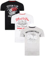 3 pack front print t shirts